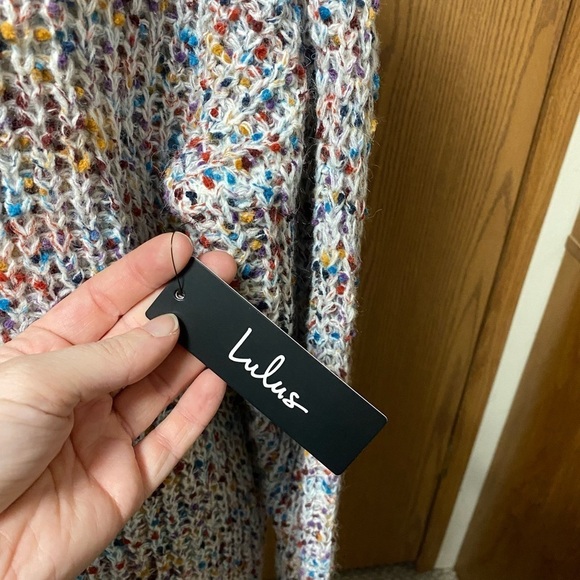 NWT Lulus Fantastic Fringe White Multi Color Cardigan Sweater Longline S… - Picture 8 of 11